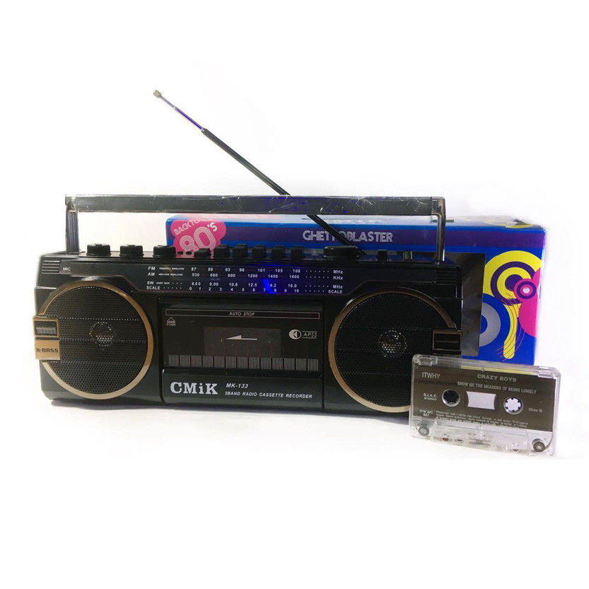 LETTORE RADIO STEREO CASSETTE MUSICASSETTE REGISTRATORE USB + SD  GHETTOBLASTER –  – elettronica, musica, videogames, DVD e tanto  altro
