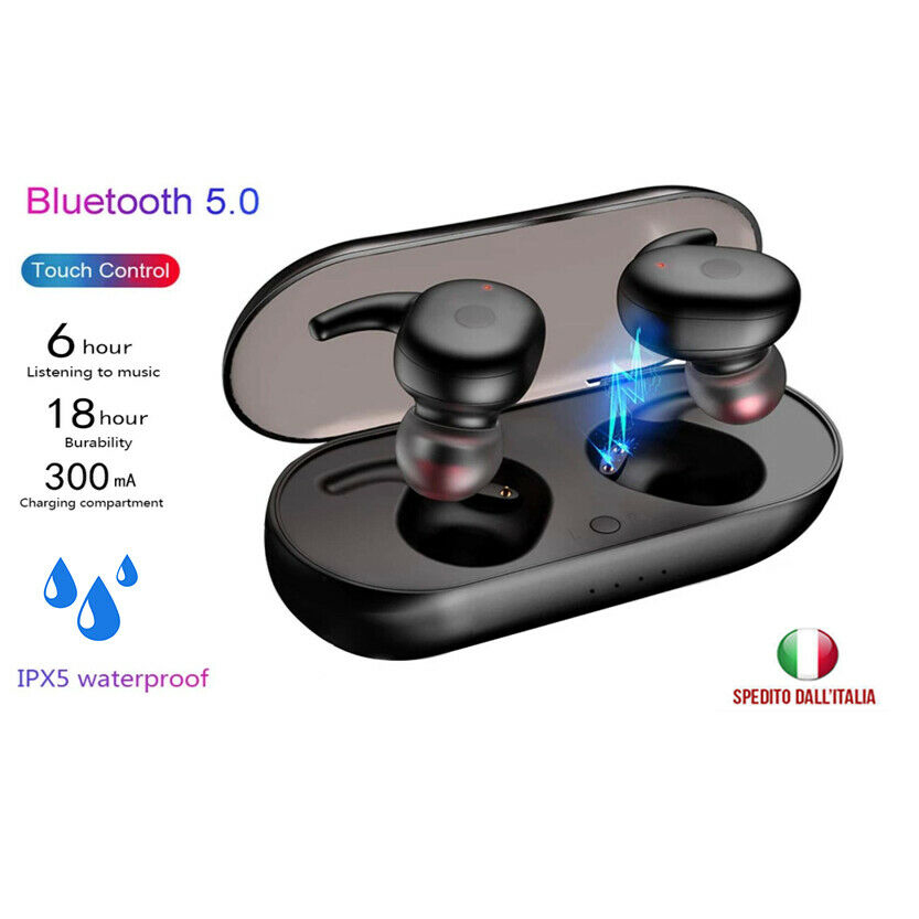Junmus Cuffie Bluetooth 5.0 3D Stereo Cuffie Bluetooth Senza Fili 【24H Playtime】 Auricolare Bluetooth con HD Mic e Scatola di Ricarica,Cuffie in-Ear per Apple Airpods/Andriod/iPhone 