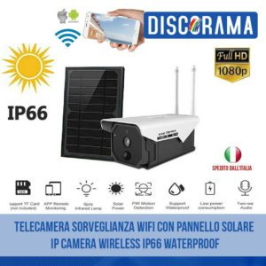 TELECAMERA SORVEGLIANZA WIFI CON PANNELLO SOLARE IP CAMERA WIRELESS IP66 WATERPROOF
