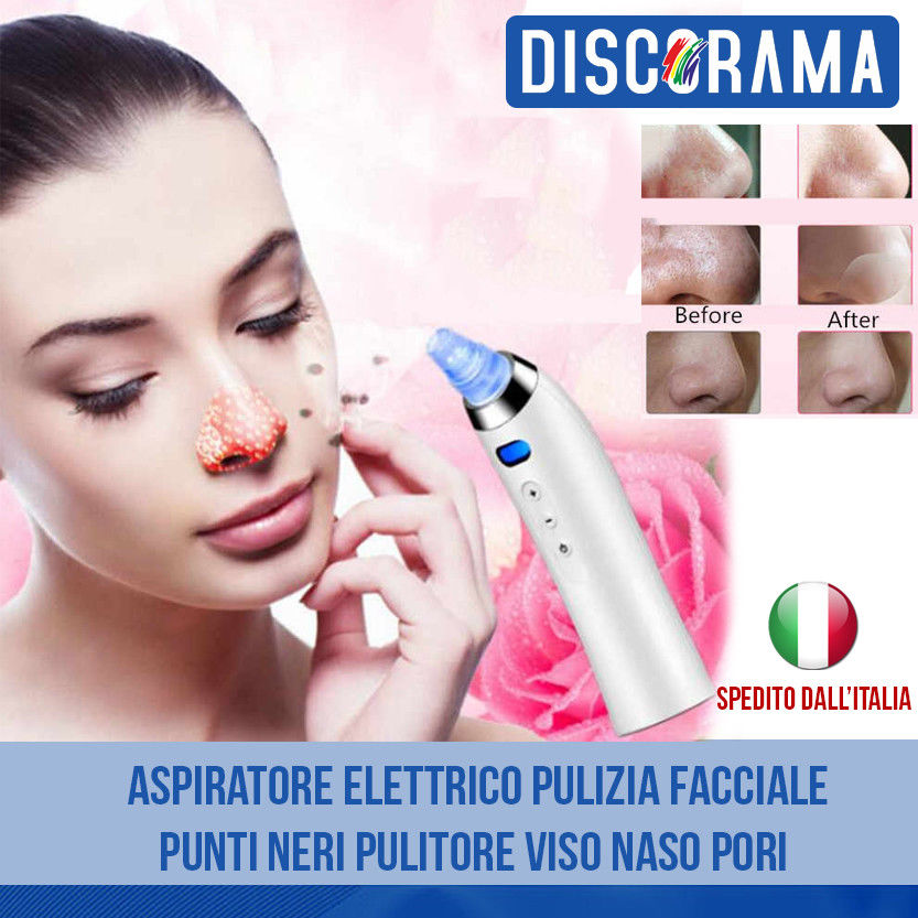 ASPIRATORE ELETTRICO PULIZIA FACCIALE PUNTI NERI PULITORE VISO NASO PORI –   – elettronica, musica, videogames, DVD e tanto altro