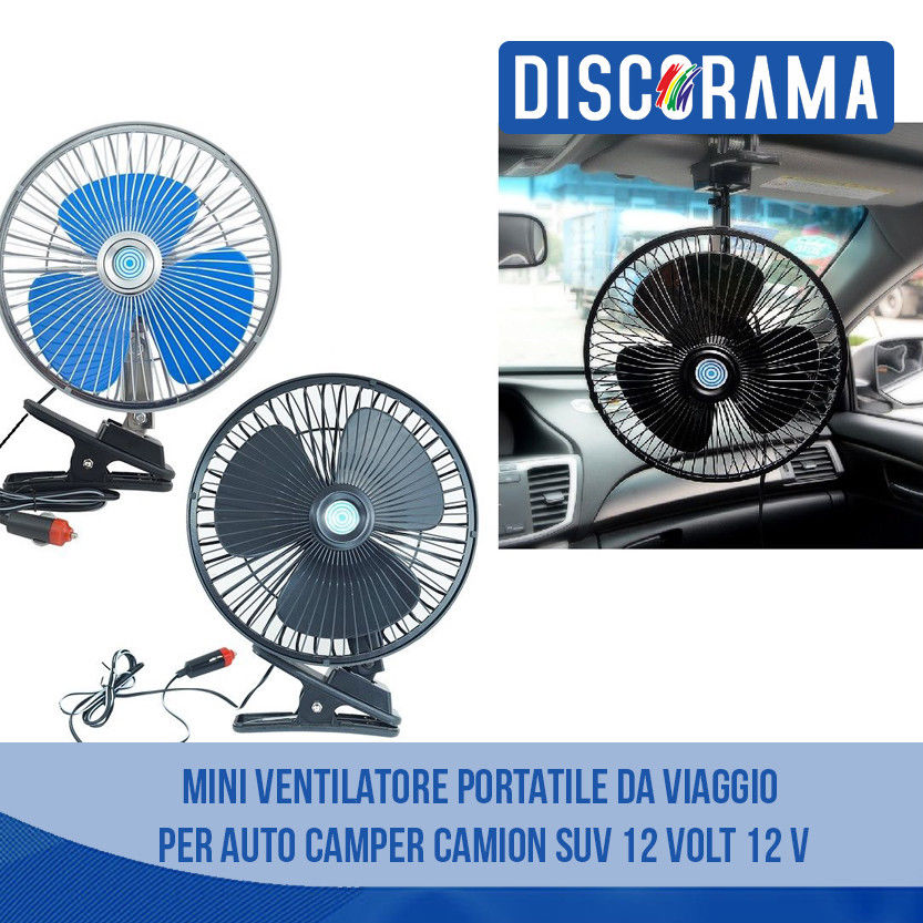 Demiawaking Ventilatore per Auto 12V Piccolo Ventilatore per Auto a Ventosa Portatile Ventilatore per Auto SUV Camion con Presa Accendisigari 