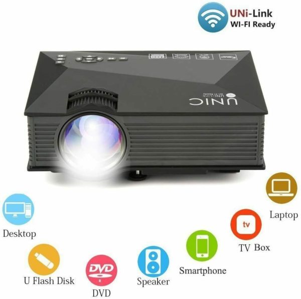 PROIETTORE LED WIFI FULL HD 1200 LUMEN MIRACAST DLNA AIRPLAY HDMI USB VGA TV - immagine 4
