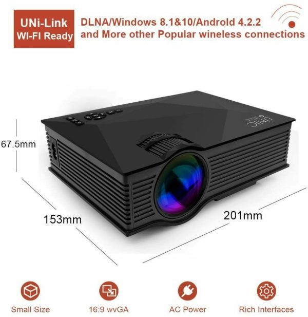 PROIETTORE LED WIFI FULL HD 1200 LUMEN MIRACAST DLNA AIRPLAY HDMI USB VGA TV - immagine 9