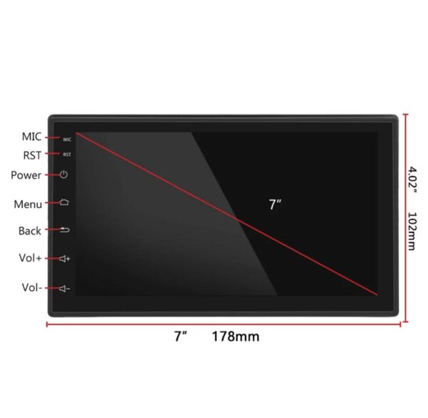 AUTORADIO ANDROID 7" POLLICI 2DIN STEREO AUTO BLUETOOTH MP5 WIFI GPS NAVI CAMERA - immagine 5