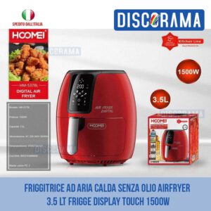 FRIGGITRICE AD ARIA CALDA SENZA OLIO AIRFRYER 3.5 LT FRIGGE DISPLAY TOUCH 1500W