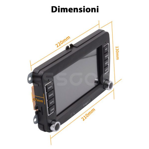 AUTORADIO ANDROID STEREO AUTO 7" DAB + VOLKSWAGEN GOLF 5 PASSAT TOURAN TIGUAN - immagine 9