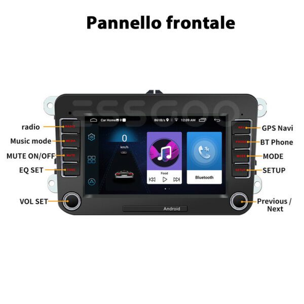 AUTORADIO ANDROID STEREO AUTO 7" DAB + VOLKSWAGEN GOLF 5 PASSAT TOURAN TIGUAN - immagine 10