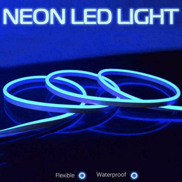KIT STRIP LED NEON FLESSIBILE 5 METRI 12V + ALIMENTATORE IP65 120 LED VERDE - immagine 4
