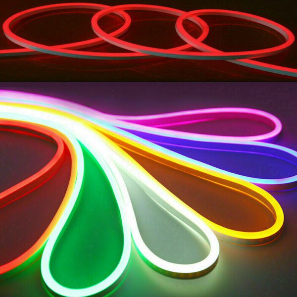 KIT STRIP LED NEON FLESSIBILE 5 METRI 12V + ALIMENTATORE IP65 120 LED VERDE - immagine 3