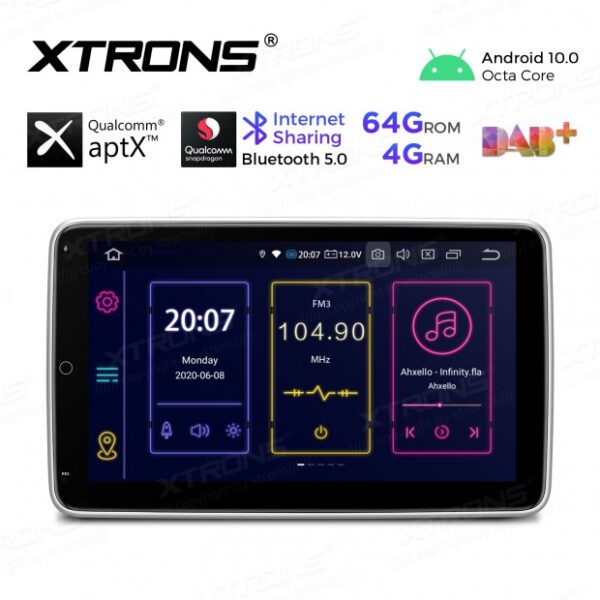 AUTORADIO ANDROID 10" TABLET STEREO AUTO 2DIN 8CORE 4GB 64GB NAVI XTRONS TIB110L - immagine 3