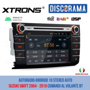 AUTORADIO ANDROID 10 STEREO AUTO SUZUKI SWIFT 2004 - 2010 COMANDI AL VOLANTE BT