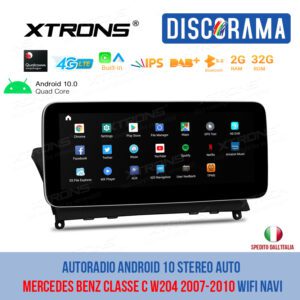 AUTORADIO ANDROID 10 STEREO AUTO MERCEDES BENZ CLASSE C W204 2007-2010 WIFI NAVI