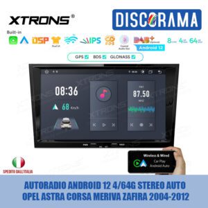 AUTORADIO ANDROID 12 4/64G STEREO AUTO OPEL ASTRA CORSA MERIVA ZAFIRA 2004-2012