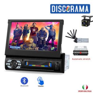 AUTORADIO STEREO A SCOMPARSA MOTORIZZATO 7 POLLICI 1DIN MP5 USB BLUETOOTH CAMERA