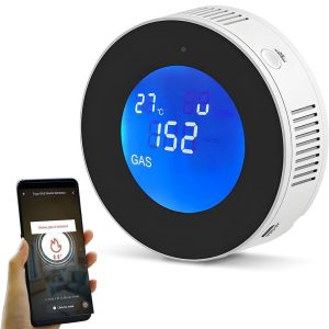 RILEVATORE DI GAS NATURALE CH4 SMART WI-FI TUYA CON SCHERMO LCD DIGITALE CASA